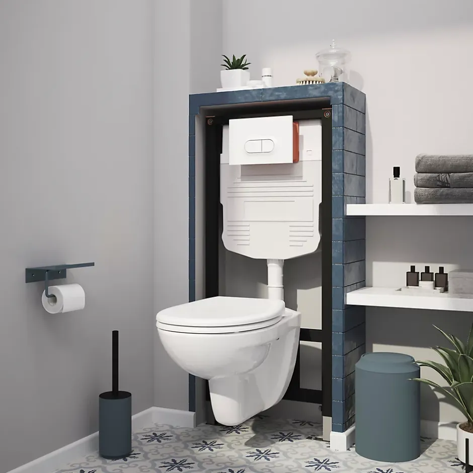 GoodHome Cuvette WC suspendu Lagon en céramique avec abattant duroplast blanc* Wc Suspendu