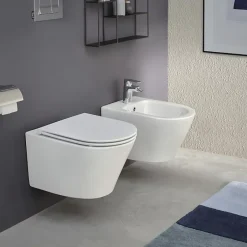 Jacob Delafon Cuvette WC suspendu sans bride Rodin+ avec abattant