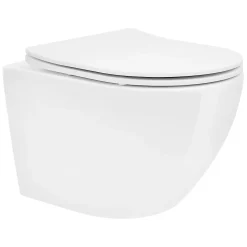 Luxebath Cuvette WC suspendu sans rebord céramique blanc abattant softclose nano revêt* Wc Suspendu