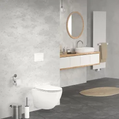 Luxebath Cuvette WC suspendu sans rebord céramique blanc abattant softclose nano revêt* Wc Suspendu
