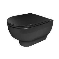 GoodHome Cuvette WC suspendu sans bride Cavally coloris noir* Wc Suspendu