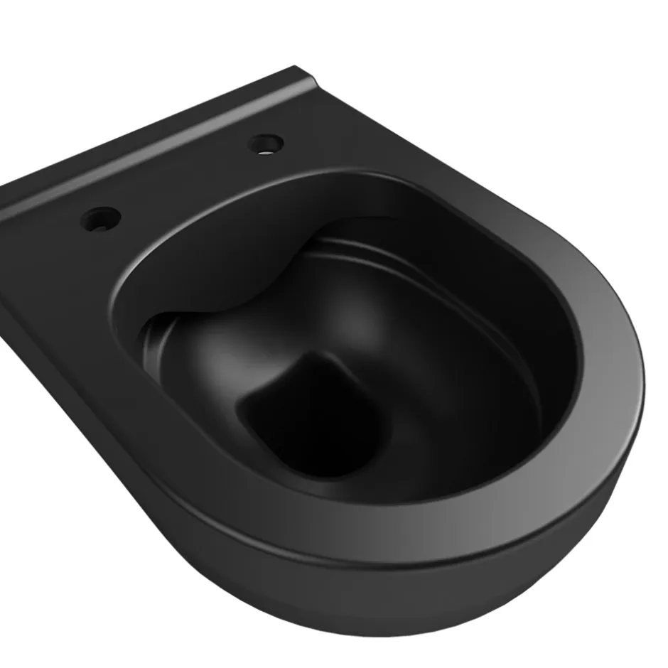 GoodHome Cuvette WC suspendu sans bride Cavally coloris noir* Wc Suspendu