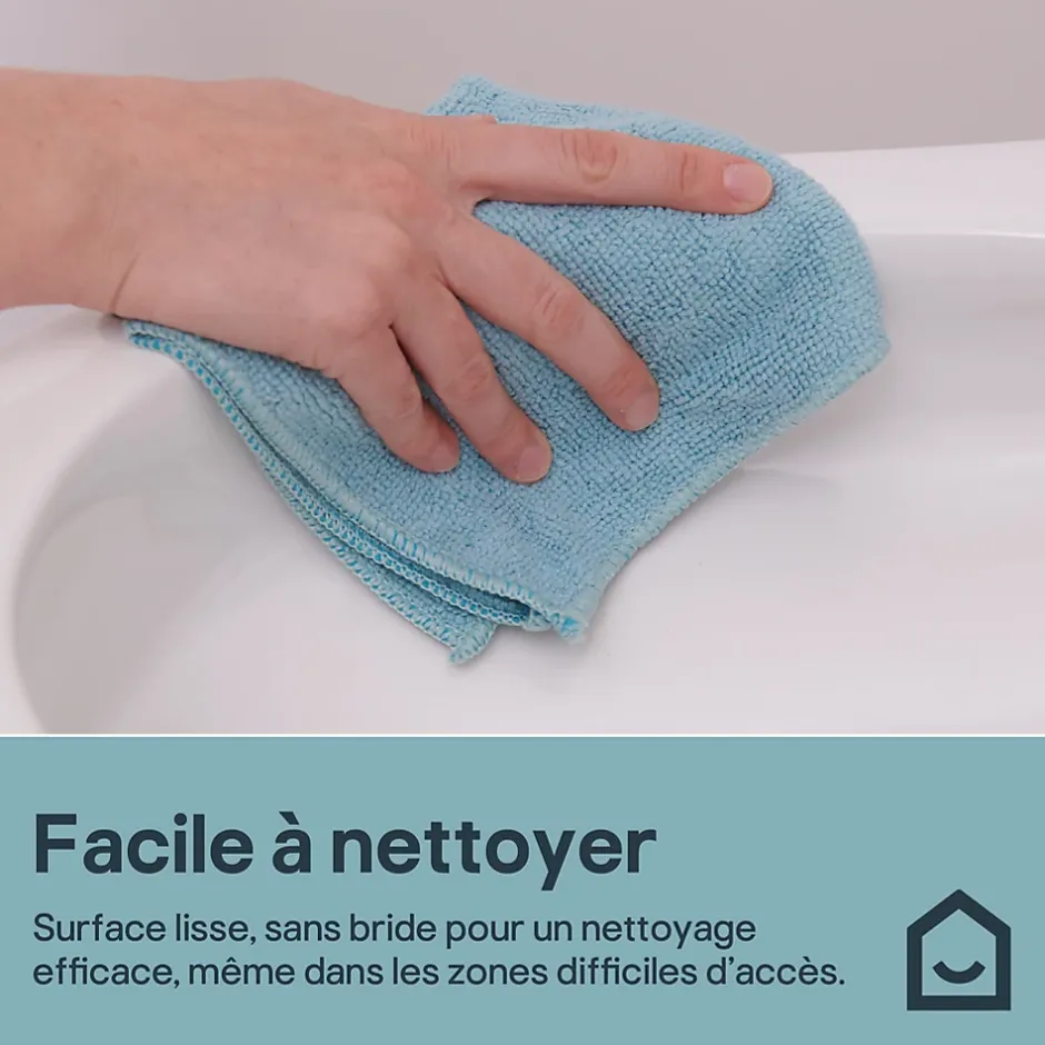 GoodHome Cuvette WC suspendue compacte sans bord avec abattant et frein de chute, sortie horizontale, blanc, Tasi