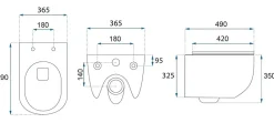 Rea Cuvette Wc Suspendue Carlo Mini Tornado NF Gold Edge