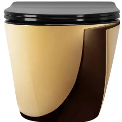 Rea Cuvette WC suspendue Carlo Mini Flat Gold/Black* Wc Suspendu