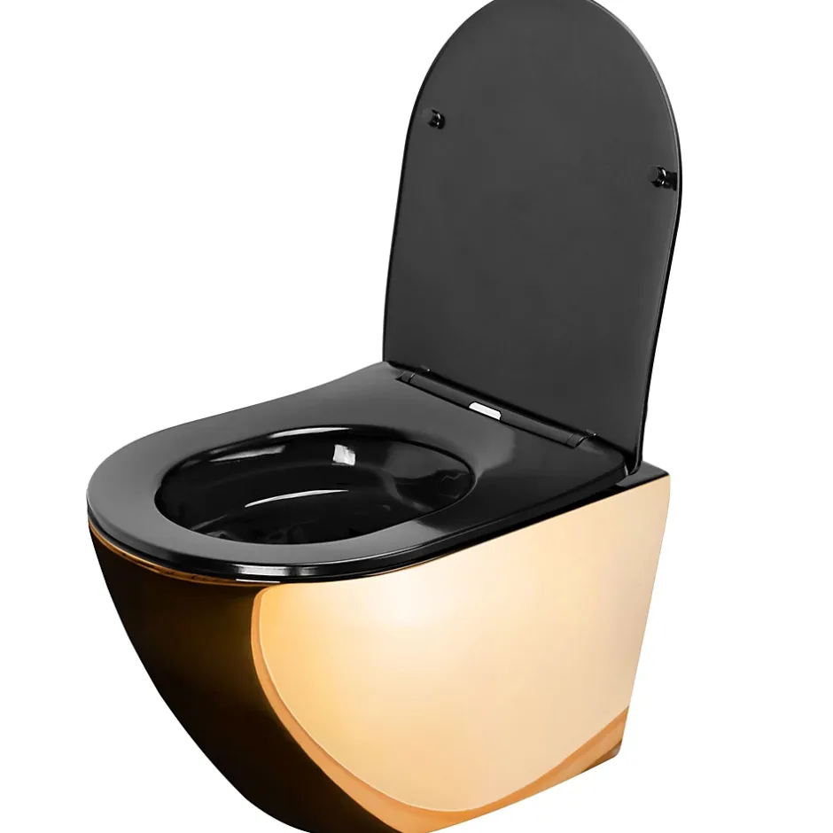 Rea Cuvette WC suspendue Carlo Mini Flat Gold/Black* Wc Suspendu
