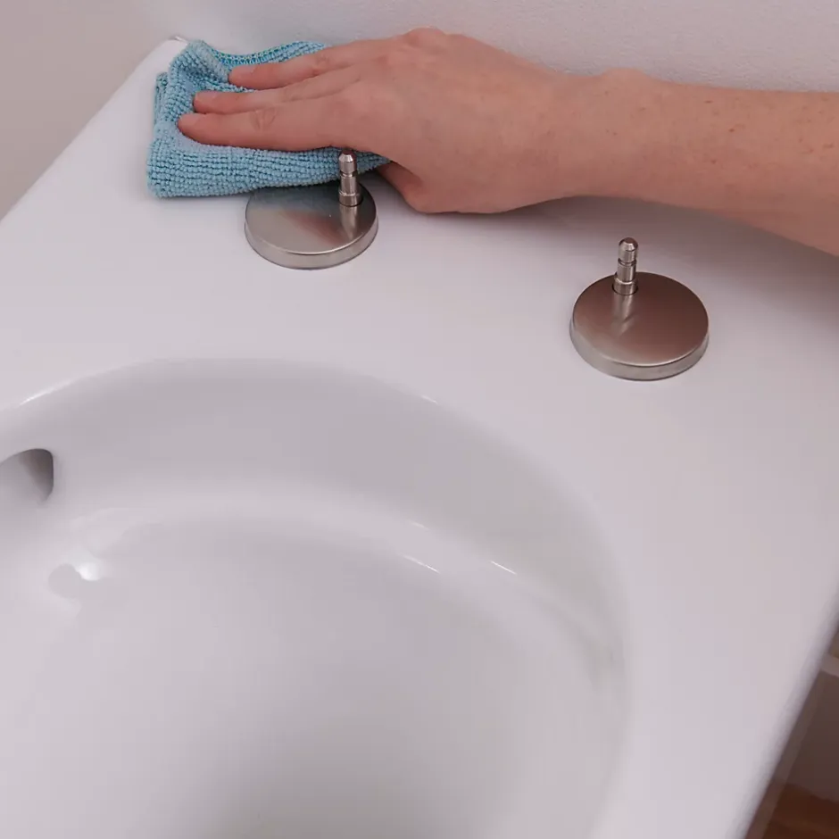 GoodHome Cuvette WC suspendue sans bride avec abattant déclipsable et frein de chute, sortie horizontale, blanc, effet Vortex, Cavally