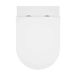 GoodHome Cuvette WC suspendue sans bride avec abattant déclipsable et frein de chute, sortie horizontale, blanc, effet Vortex, Cavally