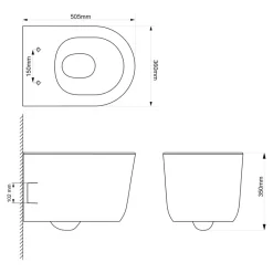 GoodHome Cuvette WC suspendue sans bride, effet Vortex, Luvia* Wc Suspendu