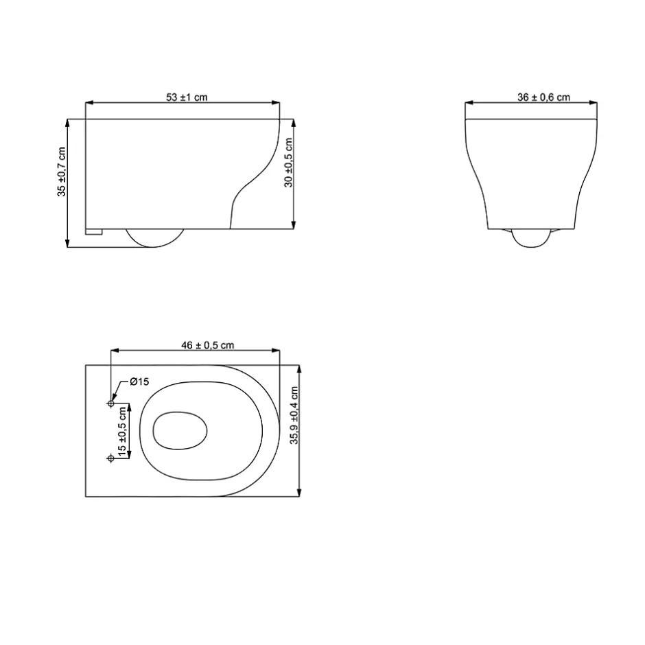 GoodHome Cuvette WC suspendue sans bride avec abattant déclipsable et frein de chute, sortie horizontale, noir, effet Vortex, Cavally