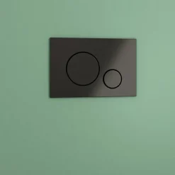 GoodHome Cuvette WC suspendue sans bride avec abattant déclipsable et frein de chute, sortie horizontale, noir, effet Vortex, Cavally