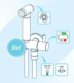 Deante Robinet Bidet Douchette Noir Mural Monocommande* Robinet De Bidet