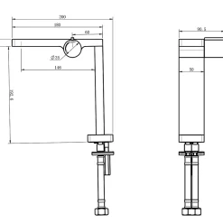 Bernstein Design Robinet de lavabo - Robinet de Salle de bain NT3220C - Bec haut - Robinet chromé