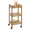 Wenko Desserte à roulettes en bambou Norway - L. 35 x H. 71 cm - Marron* Etagère Salle De Bains