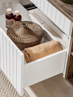 Furnidea Double meuble sous vasque à suspendre ICONIC blanc 120 cm