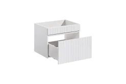 Furnidea Double meuble sous vasque ICONIC blanc 140 cm avec l'etension chêne Santa Fe* Meuble Sous-Vasque