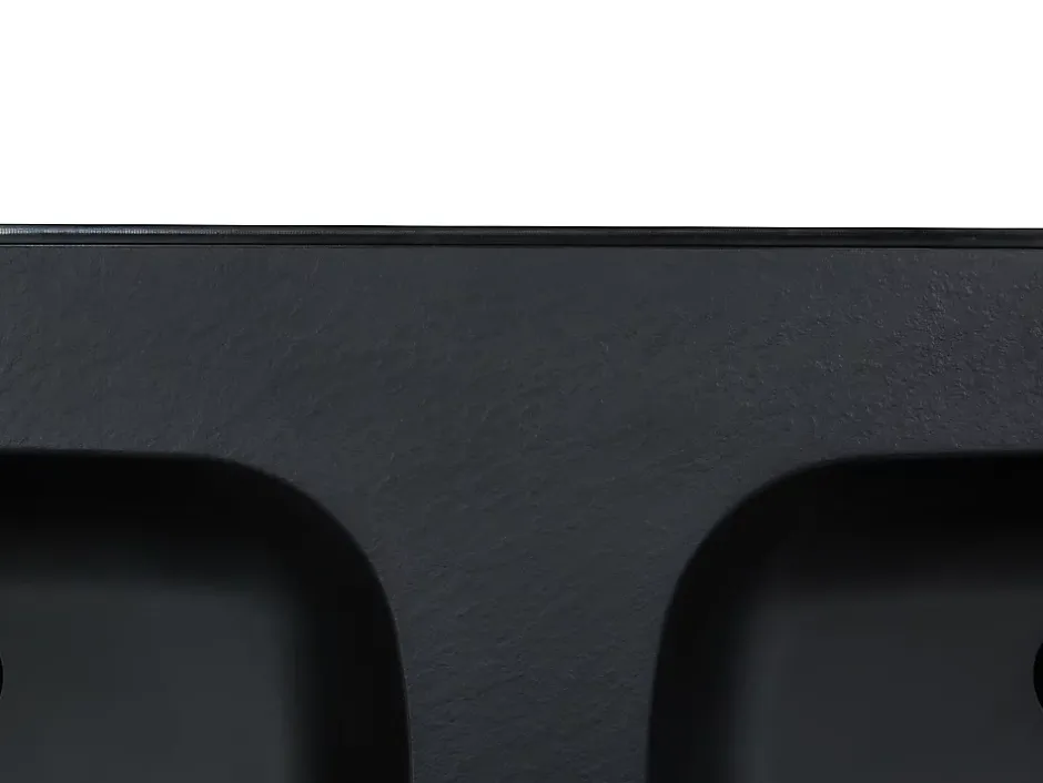 Vente-unique Double vasque à encastrer en résine effet pierre - Noir - L120 x l46 cm - ATIWA* Vasque À Encastrer