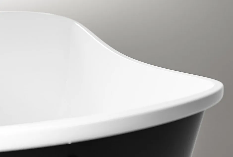 Bernstein Double vasque murale 153x45x15cm en fonte minérale - blanc mat - TWG231* Lavabo