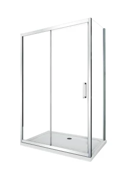Laneri Douche de 6 mm avec un paroi fixe laterale et une porte coulissante - 62,5-65 fixe x 115-120 coulissante