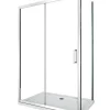 Laneri Douche de 6 mm avec un paroi fixe laterale et une porte coulissante - 77,5-80 fixe x 125-130 coulissante