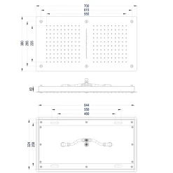 Bernstein Douche de tête rectangulaire pour montage plafond, 70x38cm, DPG5019