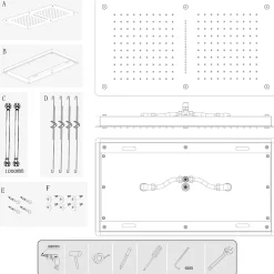 Bernstein Douche de tête rectangulaire pour montage plafond, 70x38cm, DPG5019