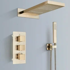 Signature Douche Luxe Encastrée dorée en laiton* Robinet De Douche