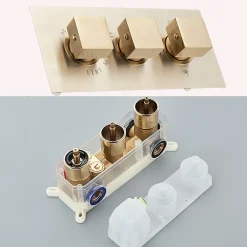 Signature Douche Luxe Encastrée dorée en laiton* Robinet De Douche