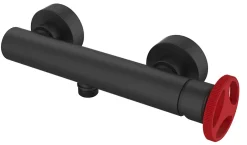 Sea-Horse Douche Mitigeur Lavabo Robinet D'evier Finition Noire Poignee Rouge Industriel