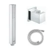 Grohe Douchette 1 jet Vitalio Joy Cube Stick chromé avec flexible 150 et support carré* Pommeau De Douche, Flexible Et Barre De Douche