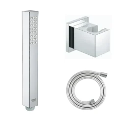 Grohe Douchette 1 jet Vitalio Joy Cube Stick chromé avec flexible 150 et support carré* Pommeau De Douche, Flexible Et Barre De Douche