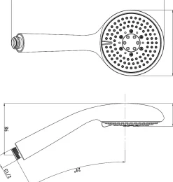 GoodHome Douchette 3 jets chromé Cavally* Pommeau De Douche, Flexible Et Barre De Douche
