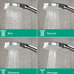 Hansgrohe Douchette 4 jets chromé Croma 100* Pommeau De Douche, Flexible Et Barre De Douche