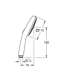 Douchette 2 jets chrome, Grohe Vitalio Comfort 110