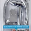 MTK Douchette 2 jets chromée pour robinet de lavabo et évier, Mouss-O Jet* Accessoire De Robinet