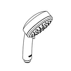 Grohe Douchette 2 jets chrome ronde Vitalio Comfort* Pommeau De Douche, Flexible Et Barre De Douche