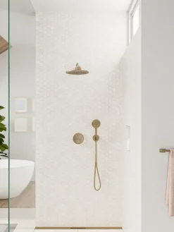 Hansgrohe Douchette à main 3 jets, bronze brossé, Raindance Select S 120* Pommeau De Douche, Flexible Et Barre De Douche