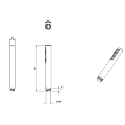 Villeroy & Boch Douchette à main VILLEROY ET BOCH Verve Showers Stick Or brossé* Pommeau De Douche, Flexible Et Barre De Douche