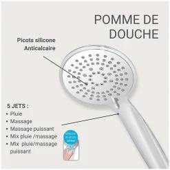 Mob-In Douchette chromée 5 jets OLYNA