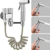 ProximaX Douchette de bidet pour toilettes, 1-en-2 sorties, double commande, robinet et tuyau, animaux et nettoyage salle de bain, Argent* Robinet De Bidet