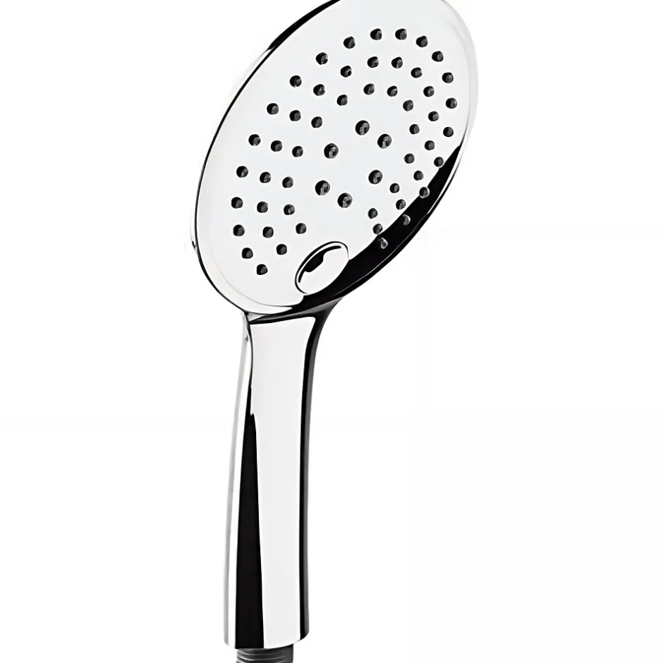 Sanindusa Douchette ronde 3 jets effet pluie effet pluie intense et effet massage sorties d'eau anti-calcaire Digit 105 chromé