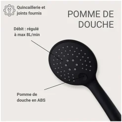 Mob-In Douchette ronde ABS 3 jets NAYA* Robinet De Douche
