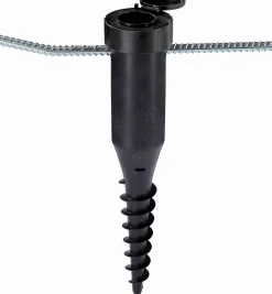 Leifheit Douille de fixation ajustable pour séchoir parapluie, avec barre à visser, en plastique, coloris noir, pour étendoir Ø 50 mm* Etendoir À Linge
