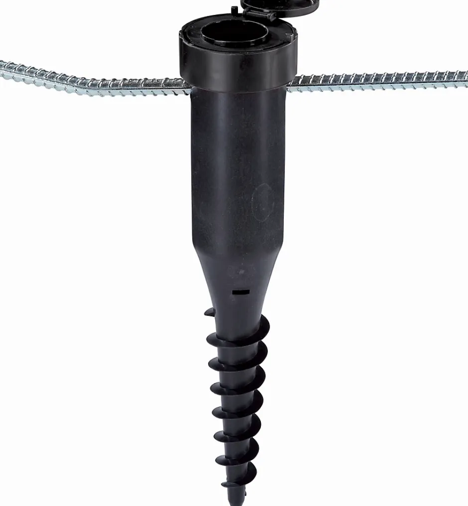 Leifheit Douille de fixation ajustable pour séchoir parapluie, avec barre à visser, en plastique, coloris noir, pour étendoir Ø 50 mm* Etendoir À Linge