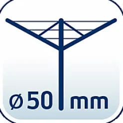 Leifheit Douille de fixation ajustable pour séchoir parapluie, avec barre à visser, en plastique, coloris noir, pour étendoir Ø 50 mm* Etendoir À Linge