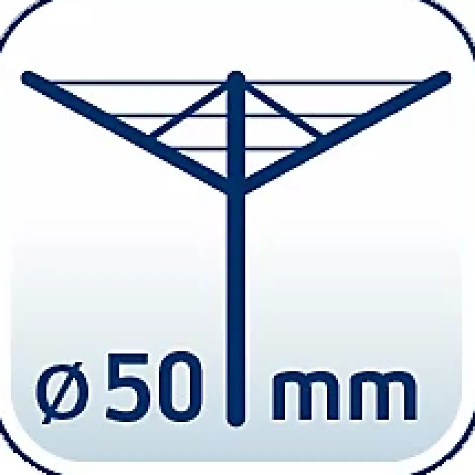 Leifheit Douille de fixation ajustable pour séchoir parapluie, avec barre à visser, en plastique, coloris noir, pour étendoir Ø 50 mm* Etendoir À Linge
