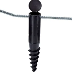 Leifheit Douille de fixation pour séchoir parapluie, avec barre à visser, en plastique avec intérieur métal, coloris noir, pour étendoir Ø 50 mm