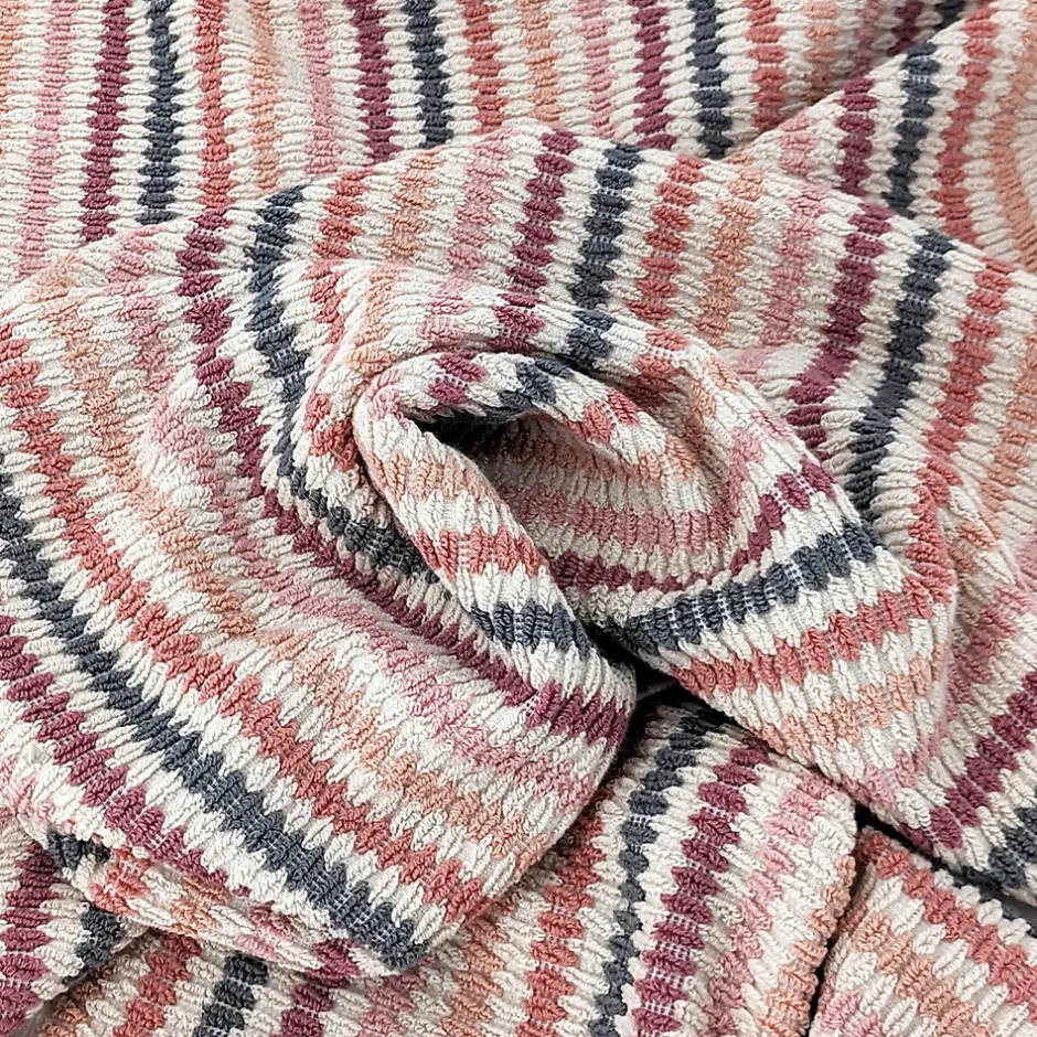 Linnea Drap de bain à rayures pur coton 100x150 cm collection BREEZE rose* Serviette De Bain