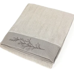 Linnea Drap de bain absorbant coton 100x150cm FEUILLE beige* Serviette De Bain