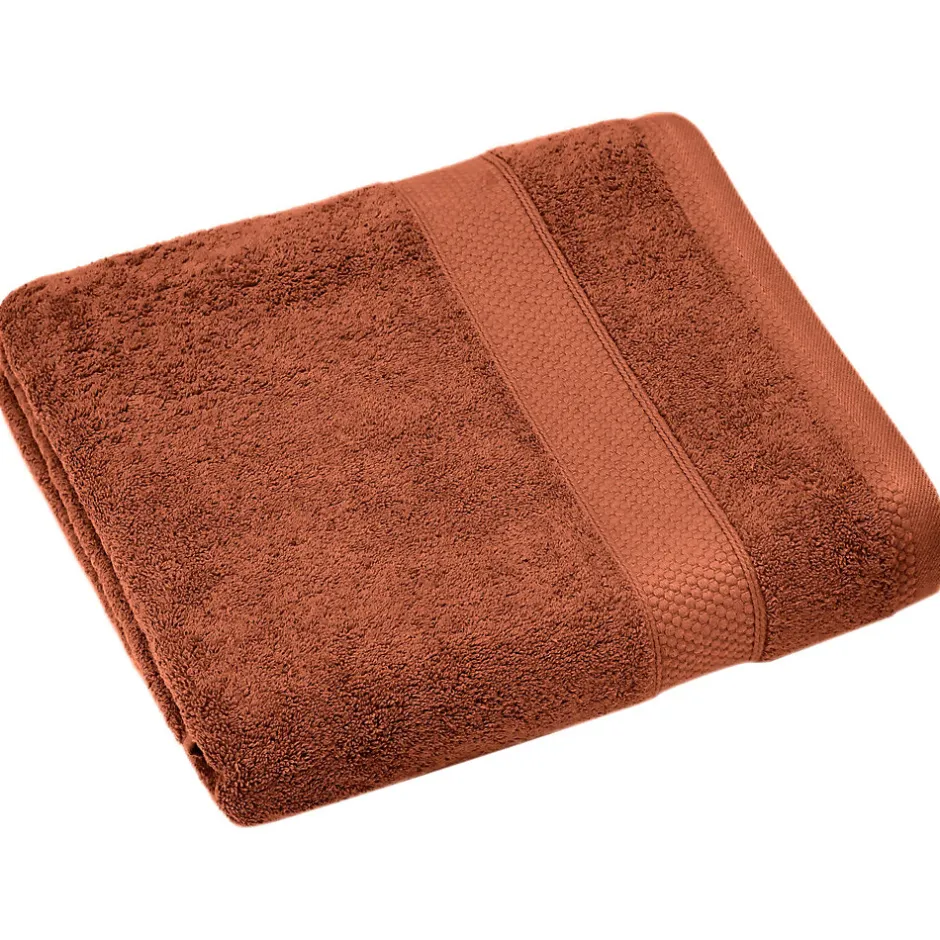 Linnea Drap de bain coton 550g/m2 95x140 cm NAÏA orange Argile